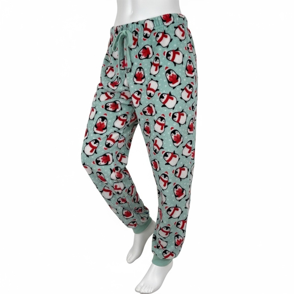 Secret Treasures Size Large 12-14 Plush Sleep pajama Penguin Santa pants NWT